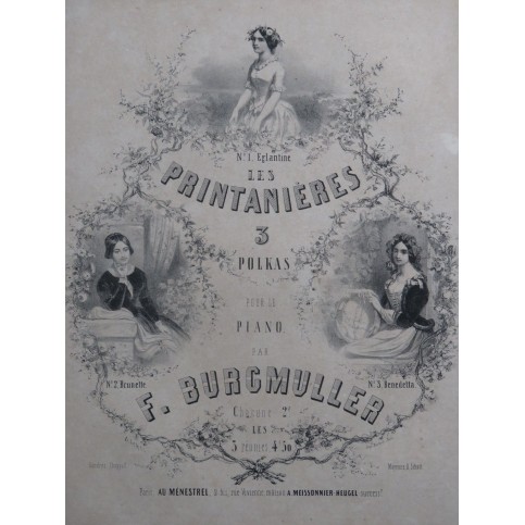 BURGMÜLLER Frédéric Églantine Polka Piano ca1850