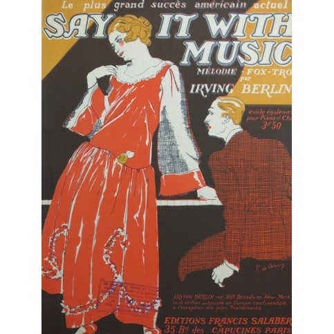BERLIN Irving Say It With Music Piano 1921
