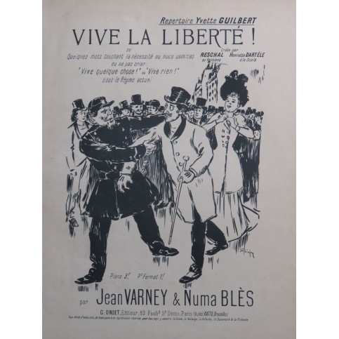 VARNEY Jean BLÈS Numa Vive la Liberté ! Chant Piano