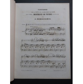 DEMERSSEMAN Jules Fantaisie sur Beatrice di Tenda Piano Flûte ca1867