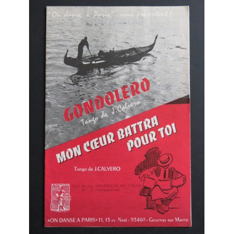 Gondolero Mon Coeur battra pour toi Tango Accordéon 1956