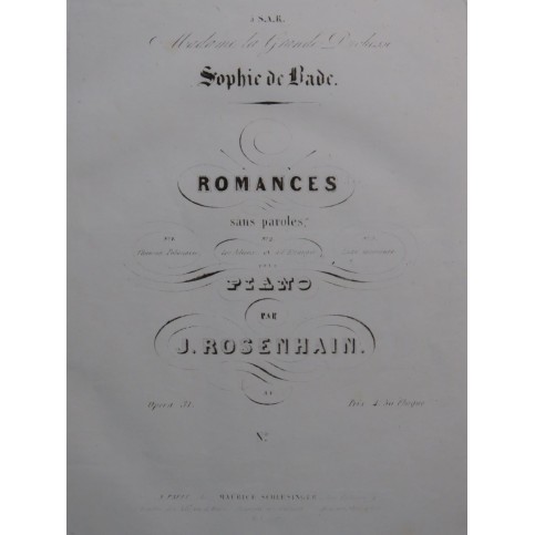 ROSENHAIN Jacques Lutte intérieure op 31 Piano ca1850