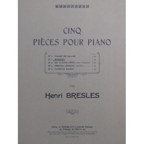 BRESLES Henri Menuet Piano