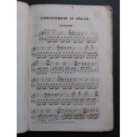 MOZART W. A. L'Enlèvement au Serail Opéra Chant Piano 1859