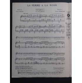 GABAROCHE Gaston La Femme à la Rose Chant Piano 1921