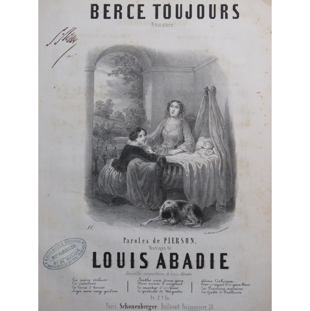 ABADIE Louis Berce Toujours Chant Piano ca1850