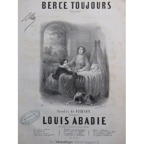 ABADIE Louis Berce Toujours Chant Piano ca1850