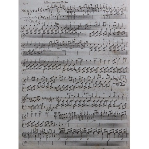 HAYDN Joseph Sonate C Major Hob.XVI:35 Piano ca1800