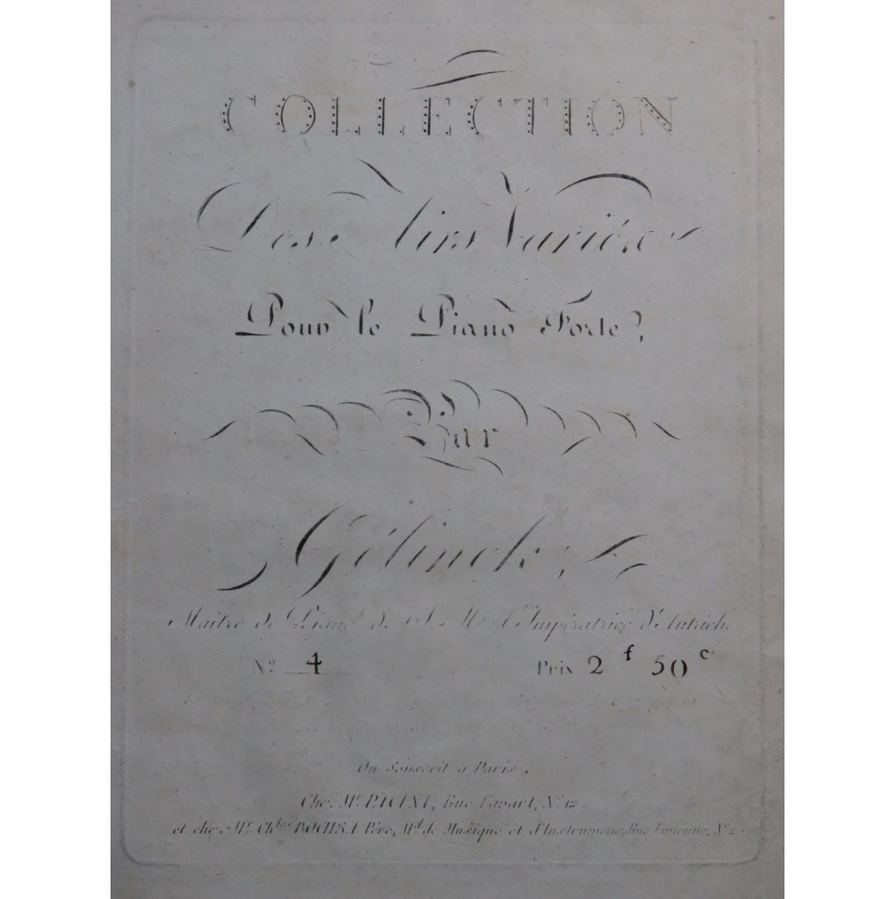 GELINEK Joseph Cors de Poste Valzer varié Piano ca1813