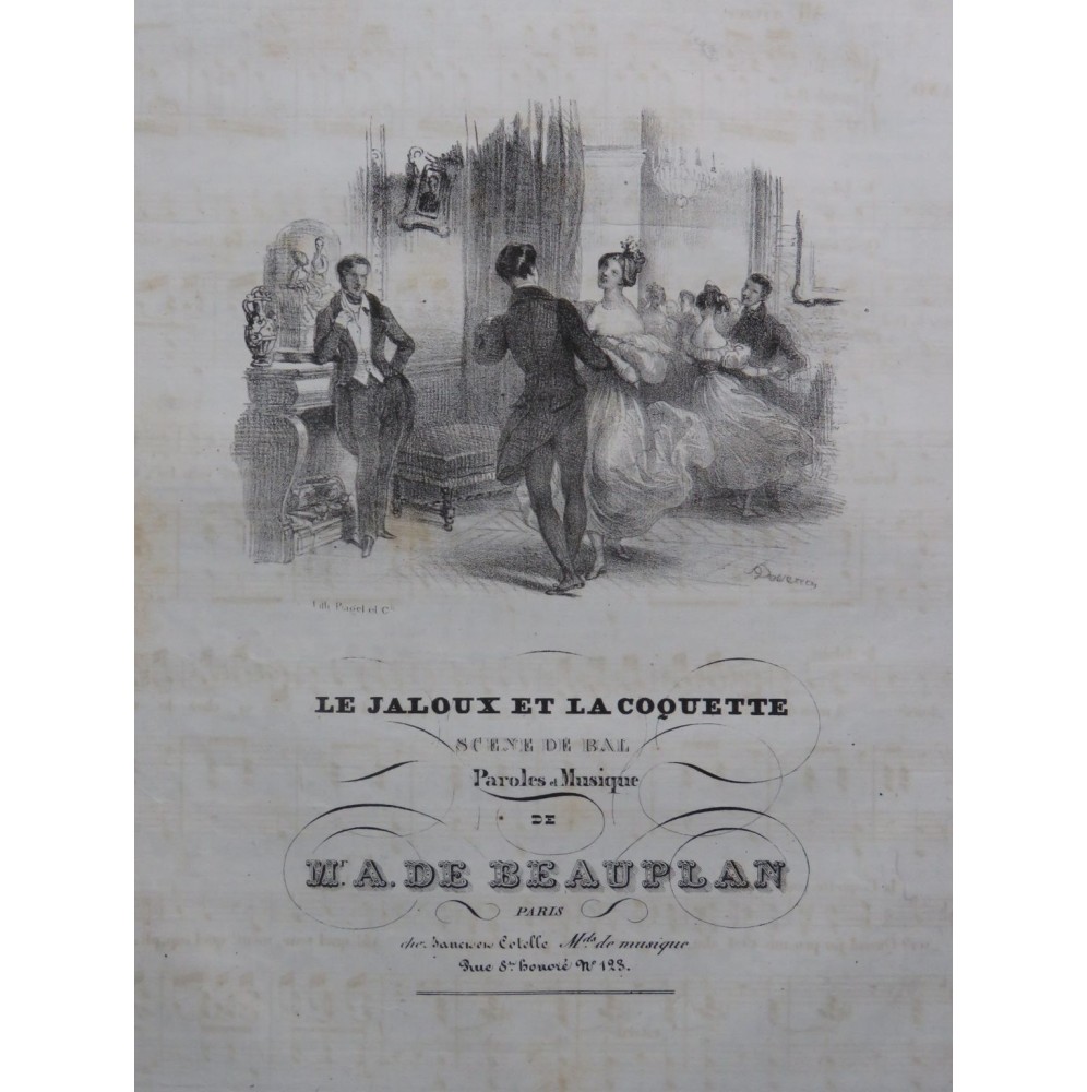 DE BEAUPLAN Amédée Le Jaloux et la coquette Chant Piano ca1830