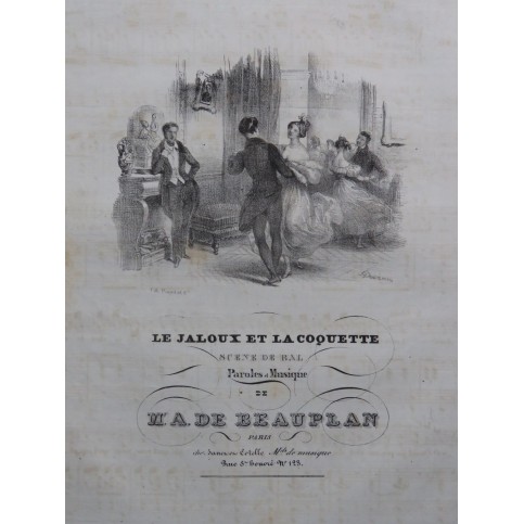 DE BEAUPLAN Amédée Le Jaloux et la coquette Chant Piano ca1830