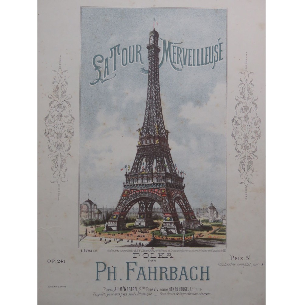 FAHRBACH Philippe La Tour Merveilleuse op 241 Piano 1908