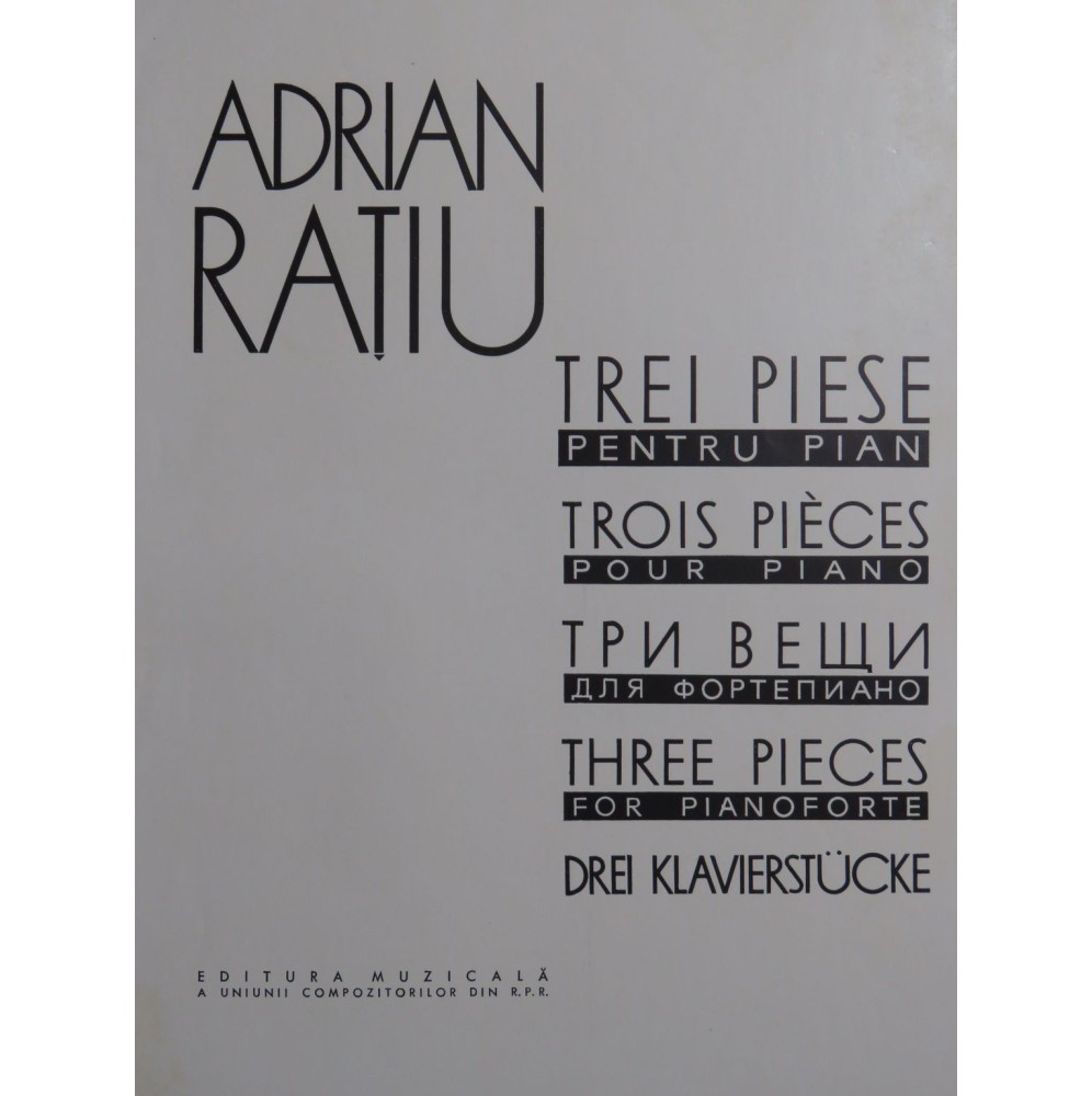 RATIU Adrian Trei Piese Trois Pièces Piano 1963