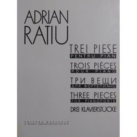 RATIU Adrian Trei Piese Trois Pièces Piano 1963