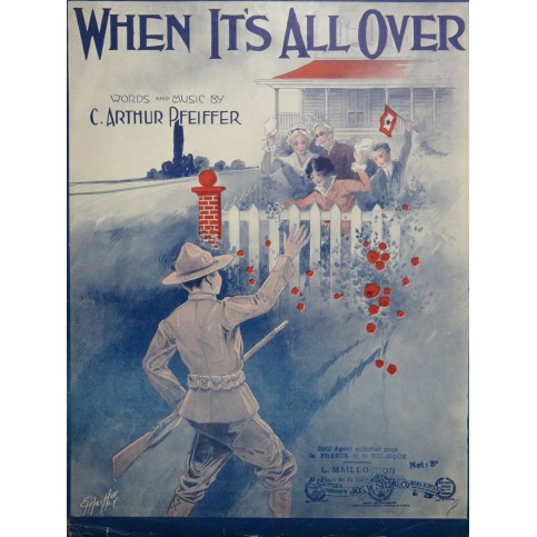 PFEIFFER C. Arthur When It's All Over Chant Piano 1918