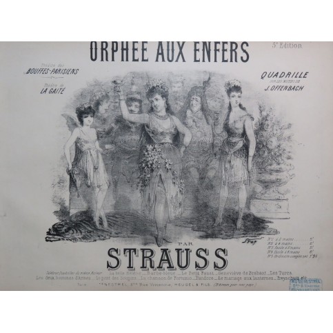 STRAUSS Orphée aux Enfers Offenbach Quadrille Piano XIXe