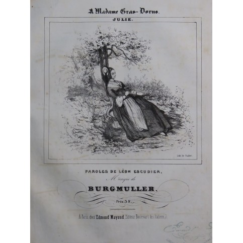 BURGMULLER Frédéric Julie Chant Piano ca1840