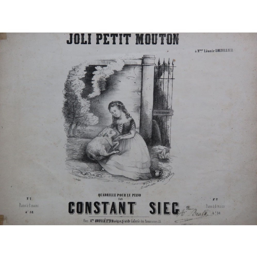 SIEG Constant Joli petit mouton Piano 4 mains ca1850