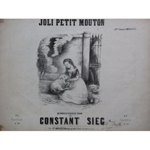 SIEG Constant Joli petit mouton Piano 4 mains ca1850