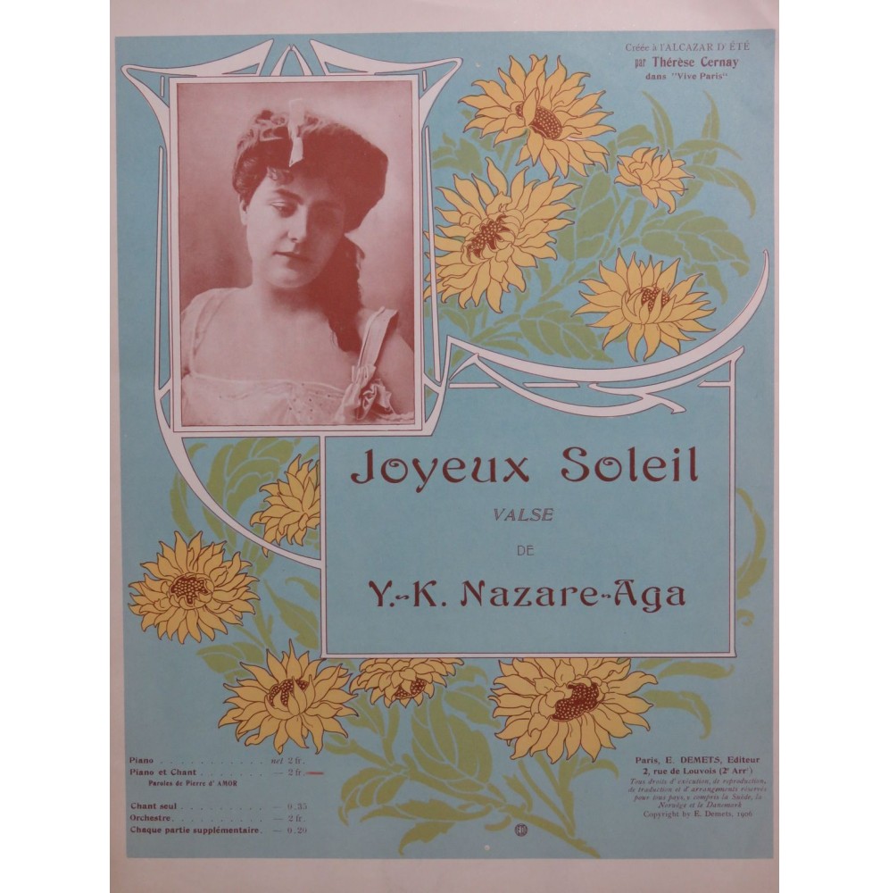 NAZARE-AGA Y. K. Joyeux Soleil Chant Piano 1906