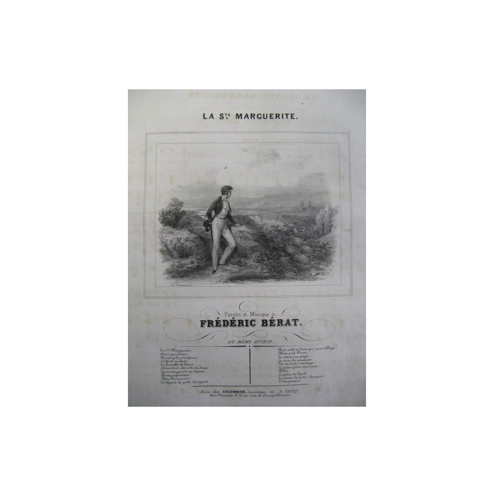 BÉRAT Frédéric La Ste Marguerite Chant Piano ca1840