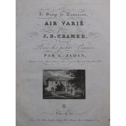 CRAMER J. B. Le Songe de Rousseau Piano ca1825