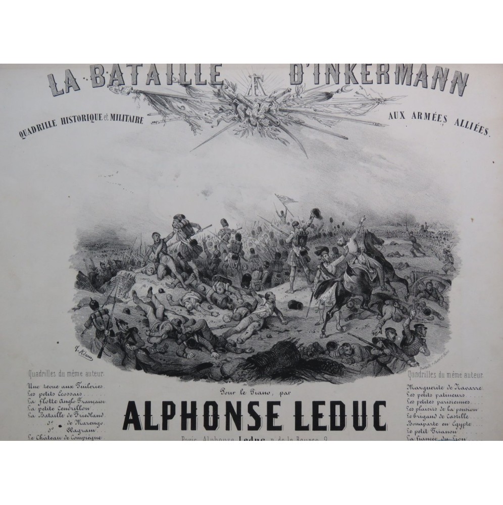 LEDUC Alphonse La Bataille d'Inkermann Quadrille Piano ca1855