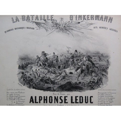 LEDUC Alphonse La Bataille d'Inkermann Quadrille Piano ca1855