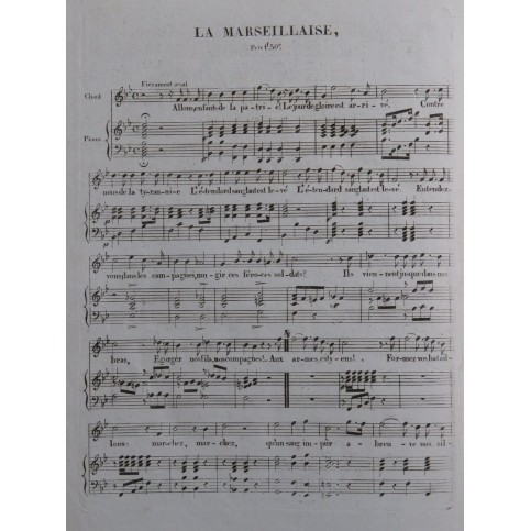 La Marseillaise Chant Piano ca1830