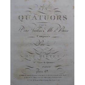 PLEYEL Ignace Six Quatuors...
