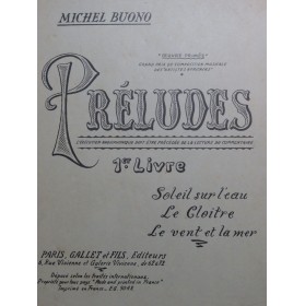 BUONO Michel Préludes 1er...