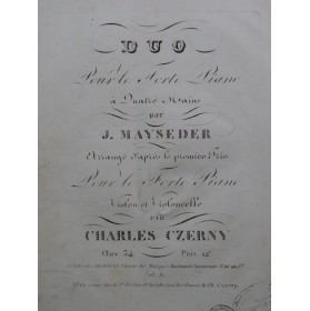 CZERNY Charles Duo Mayseder...