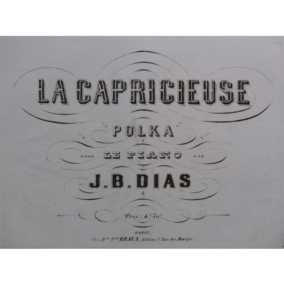DIAS Jean-Baptiste La Capricieuse Piano ca1850