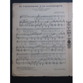 YVAIN Maurice Je t'emmène à la campagne Chant Piano 1926