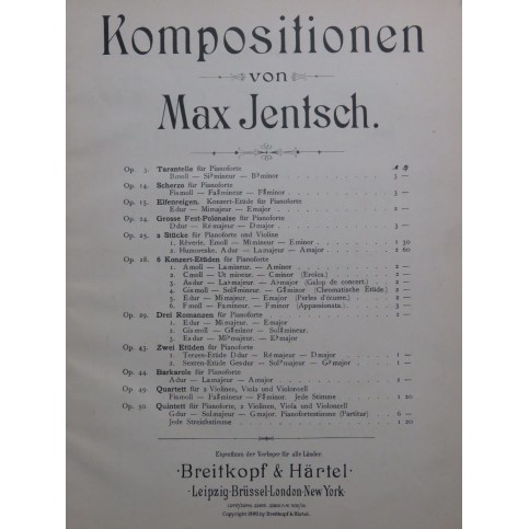 JENTSCH Max Grosse Fest-Polonaise op 24 Piano 1899