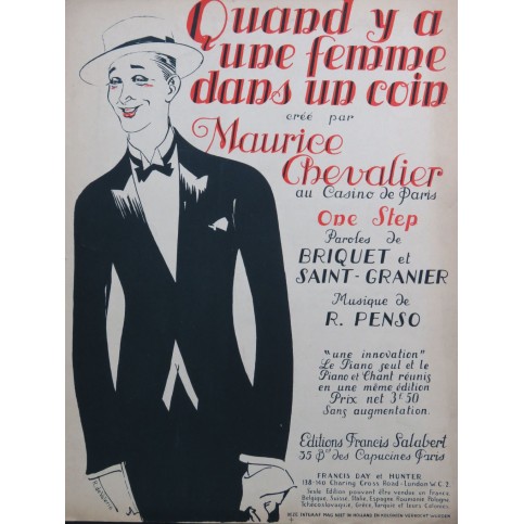 PENSO R. Quand y a une femme dans un coin Piano 1919