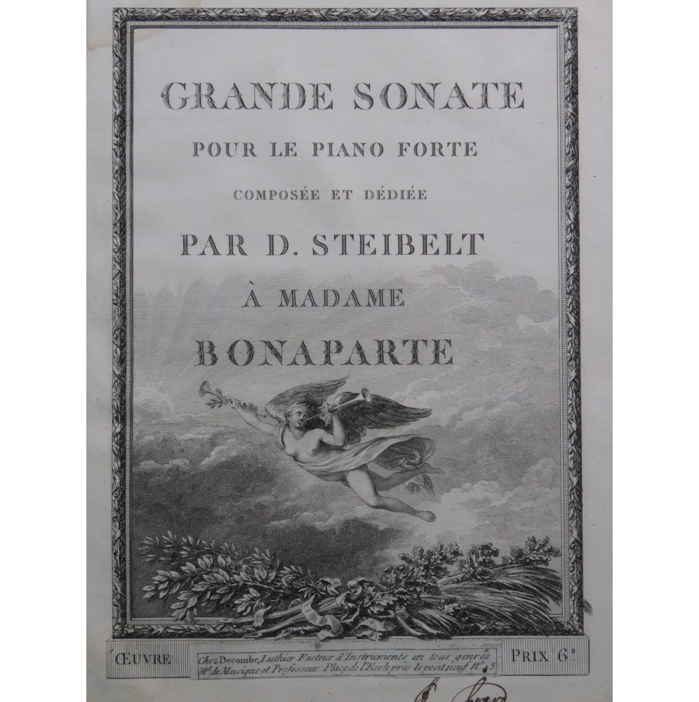 STEIBELT Daniel Grande Sonate op 45 Piano ca1800