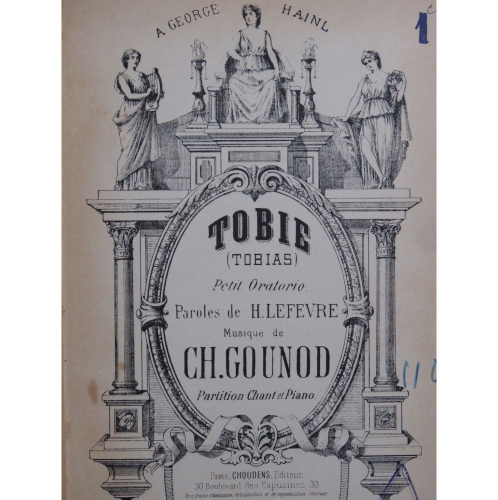 GOUNOD Charles Tobie Tobias Oratorio Chant Piano 1865