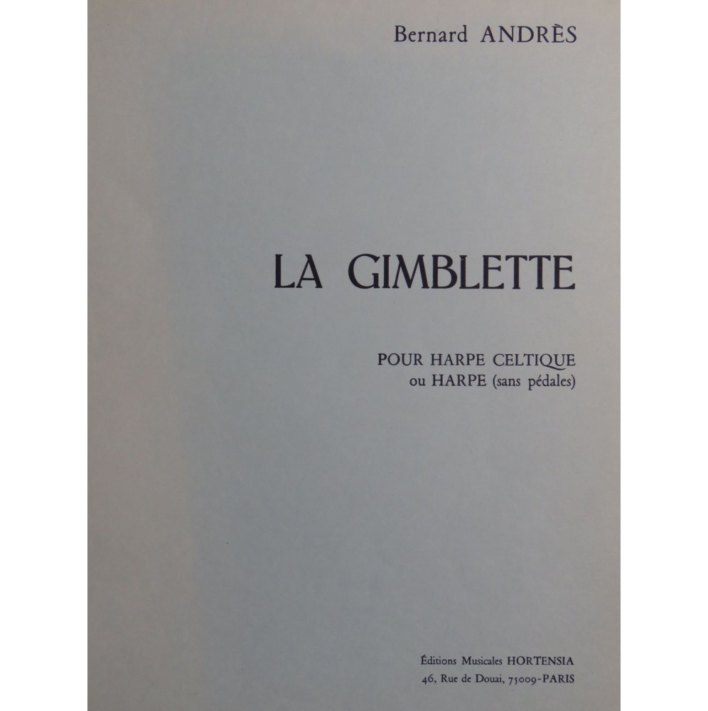 ANDRÈS Bernard La Gimblette Harpe Celtique 1974