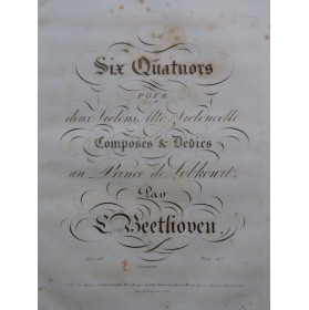 BEETHOVEN Quatuors op 18...