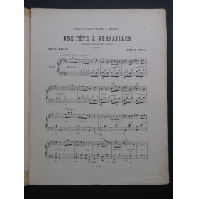 TAVAN Émile Une Fête à Versailles op 35 Piano ca1875