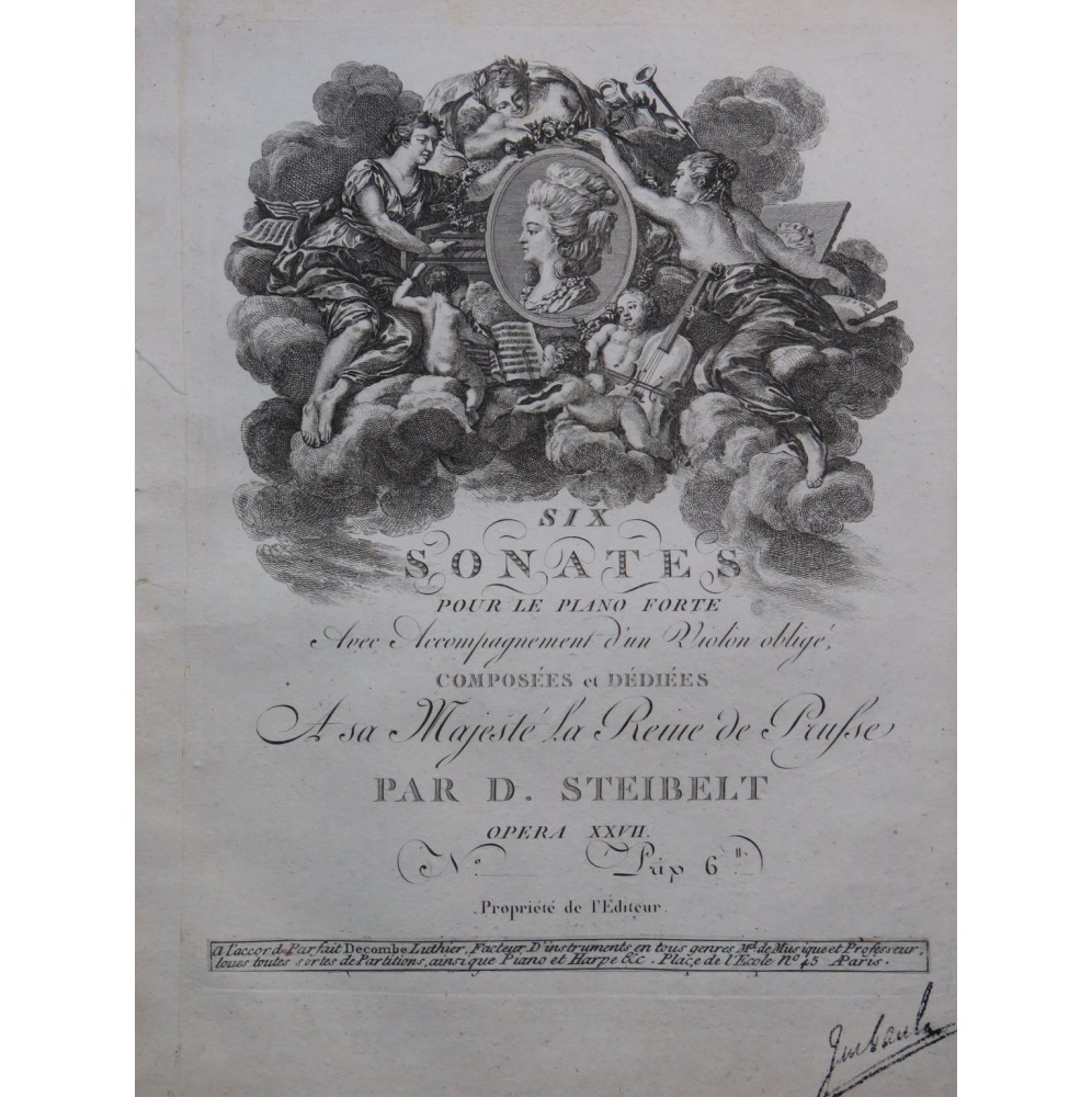 STEIBELT Daniel Sonate op 27 No 5 Piano Violon ca1797