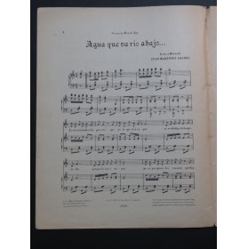 MARTINEZ ABADES J. Aqua Que Va Rio Abajo Chant Piano ca1920
