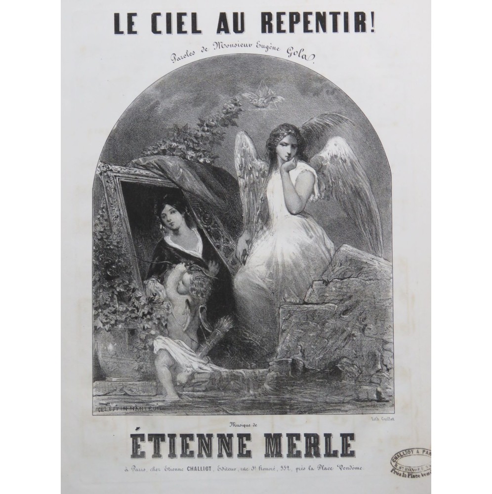 MERLE Étienne Le Ciel au Repentir ! Chant Piano ca1850