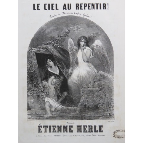 MERLE Étienne Le Ciel au Repentir ! Chant Piano ca1850