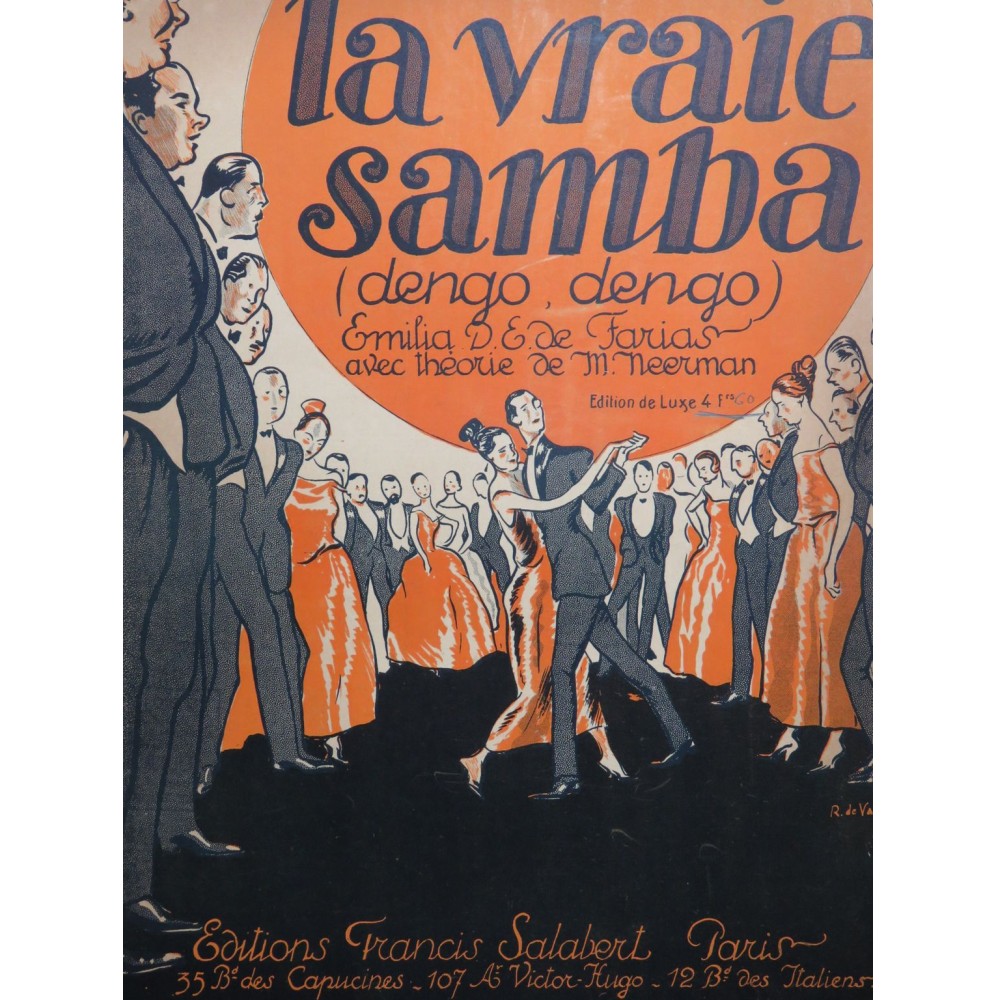 DE FARIAS Emilia La Vraie Samba Piano 1923
