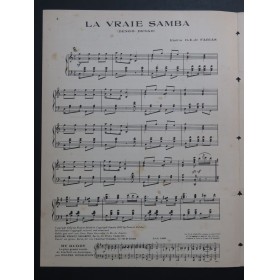 DE FARIAS Emilia La Vraie Samba Piano 1923