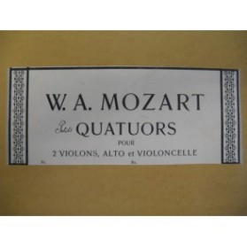 MOZART W. A. Petit Quatuor No 1 Violon Alto Violoncelle