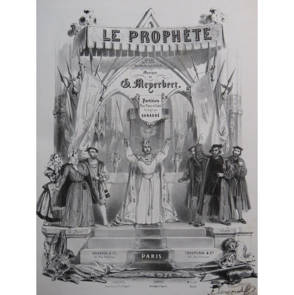 MEYERBEER G. Le Prophète Opéra Chant Piano ca1849