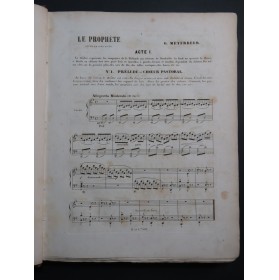 MEYERBEER G. Le Prophète Opéra Chant Piano ca1849
